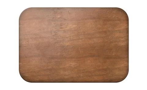 Old rustic empty wooden cutting or chopping board with rounded corners isol.. Stock Illustration