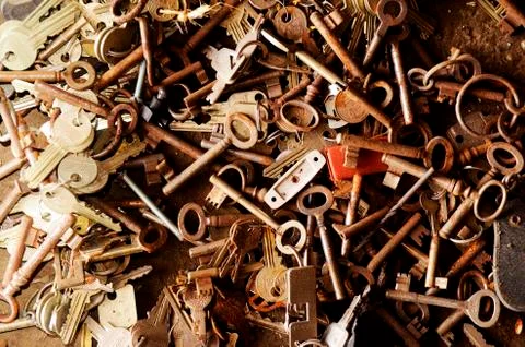 Old rustic keys Foto stock
