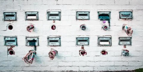 Old rustic mailboxes Stock Photos