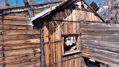 Old rustic mining building in Colorado Stock Footage 252159368