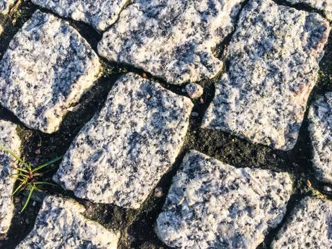 Old rustic stone pavement textured background, architectural detail material  Stock Photos