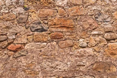 Old Rustic Stonewall Background Stock Photos