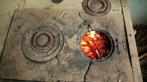 Old rustic stove Stock Footage 50491563