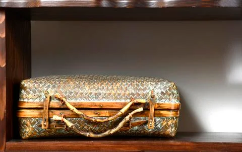 Old rustic suitcase Stock Photos