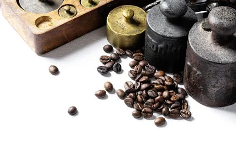 Old rustic weights Stock Photos