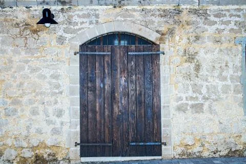 Old rustic wooden gate . Stock Photos
