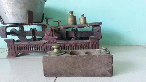 Old rusty analog scales Stock Photos