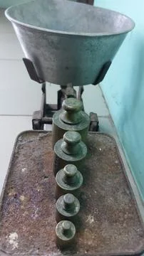 Old rusty analog scales Stock Photos