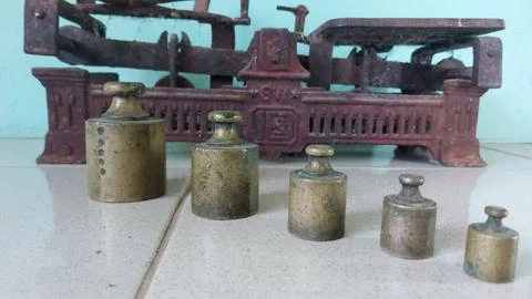 Old rusty analog scales Stock-Fotos