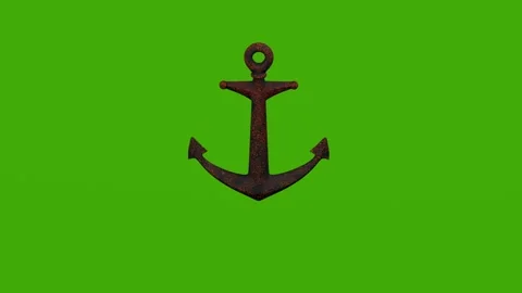 An old rusty anchor rotates on a green screen Stock Footage 279063009