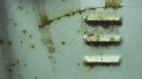 Old rusty and scratched ventilation system - zoom out. Stock-Footage 56162196
