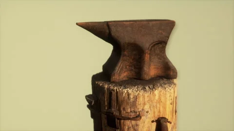 Old rusty anvil from the village forge Stock Footage 201278811