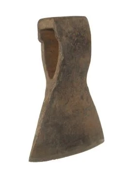 Old rusty ax without handle isolated on white background. Stock Photos