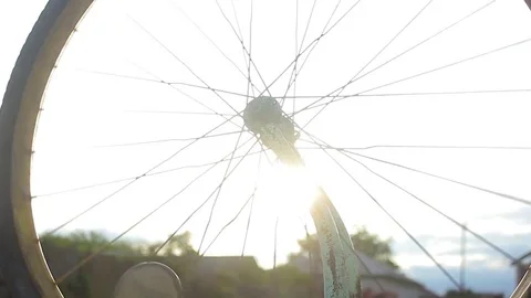 Old rusty bicycle detail Stock Footage 79586388