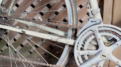 Old Rusty Bicycle Stock Footage 42373178