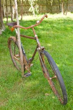 Old rusty bicycle Stock Photos