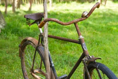 Old rusty bicycle Stock Photos