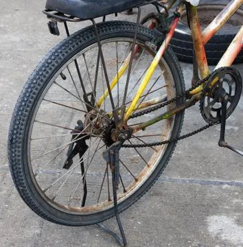Old rusty bicycle Foto stock