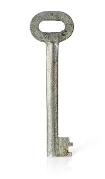 Old rusty big key vertically Stock Photos