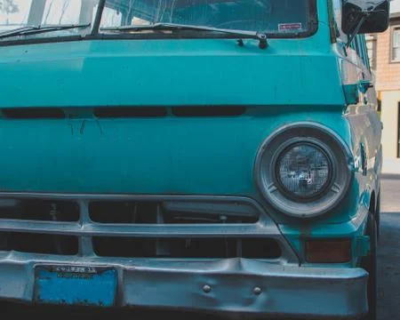 Old rusty blue van or camper house Photos