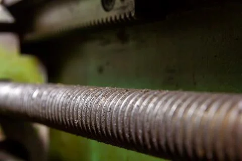 Old rusty bolt and nut on steel background Foto stock