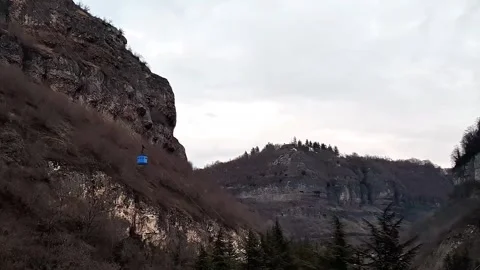 Old rusty cable car system in mining town Chiatura Stock Footage 327844188