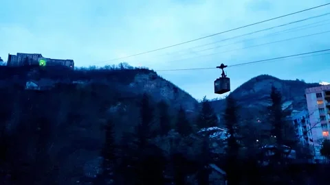 Old rusty cable car system in mining town Chiatura Vidéo 327849860
