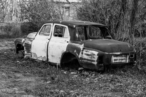 Old rusty car body Stock Photos