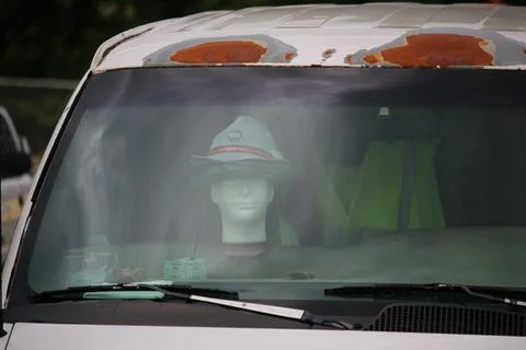 Old Rusty Car With Hat Stock Photos