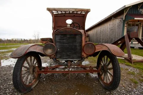 Old rusty car. Foto stock