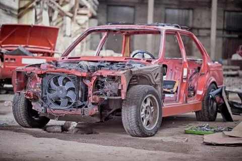 Old rusty car without doors Stock Photos