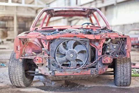 Old rusty car without doors Stock Photos