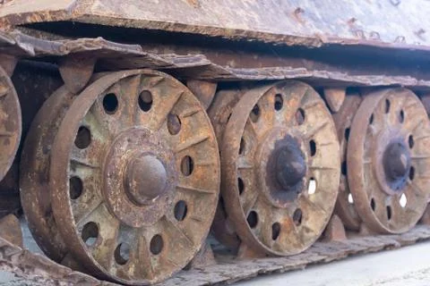 Old rusty caterpillar Stock Photos