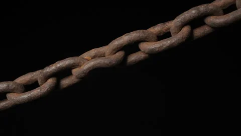 An old rusty chain with a black background Video stock 197524992