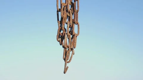 Old rusty chain close-up. slavery symbol Stock Footage 154191837