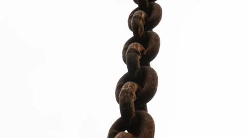 Old rusty chain on a white background Stock Photos