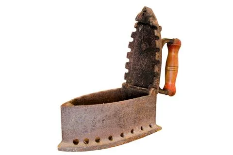 Old rusty charcoal flat iron Stock Photos