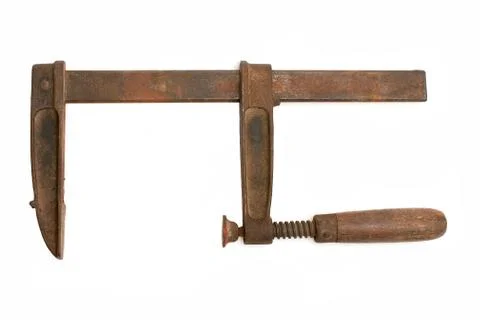 Old rusty clamp Foto stock