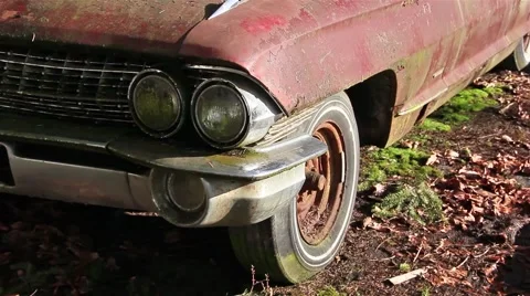 Old rusty convertible. Stock Footage 48280881