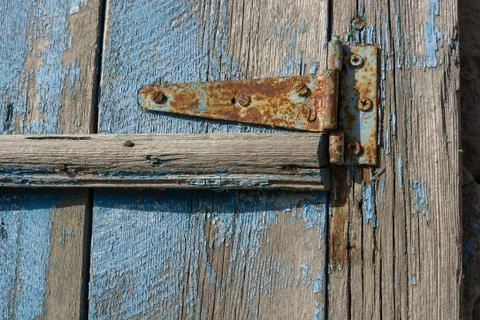 Old rusty door hinge Stock Photos