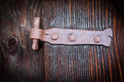 Old rusty door hinge Stock Photos