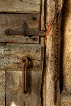 Old rusty door latch Stock Photos