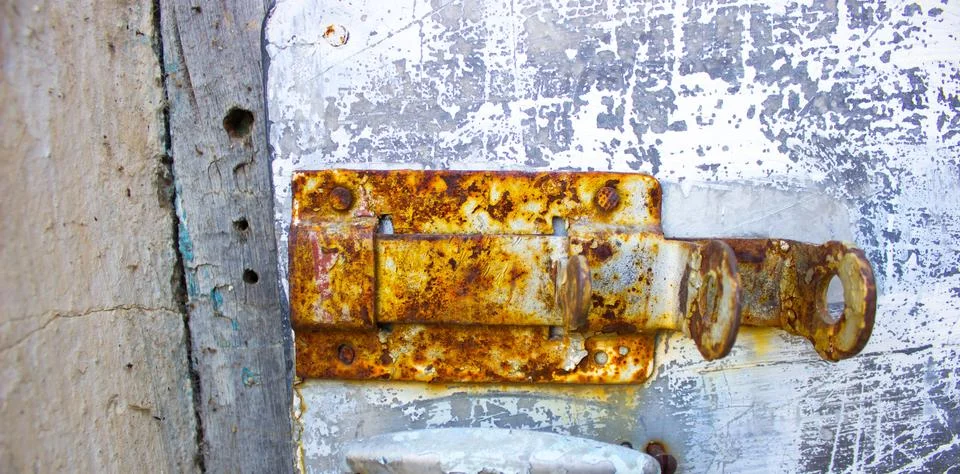 Old rusty door latch Stock Photos