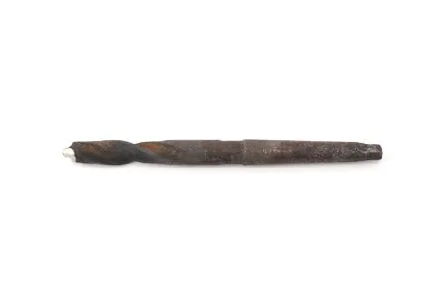 Old rusty drill bit isolated Stock Photos