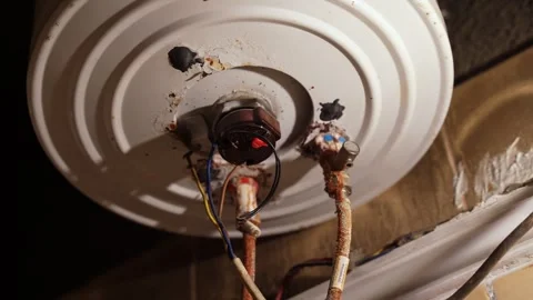 Old Rusty Electric Water Heater Bottom View Stock Footage 337381552