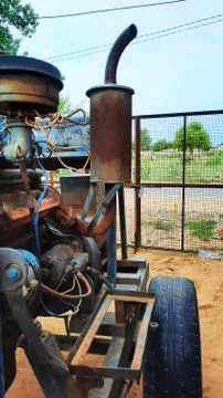 Old rusty electricity generator vertical photo Stock Photos