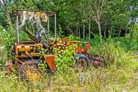 Old rusty engine no use more story Stock Photos