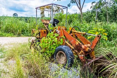 Old rusty engine no use more story Stock Photos
