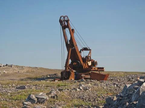 Old rusty excavator Stock Photos