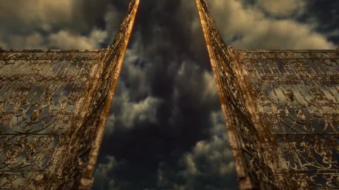 Old rusty gate to hell Stock Footage 259901570